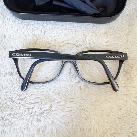 Coach Silver Rectangular Eyeglasses with Black Case - Picture 2 of 4